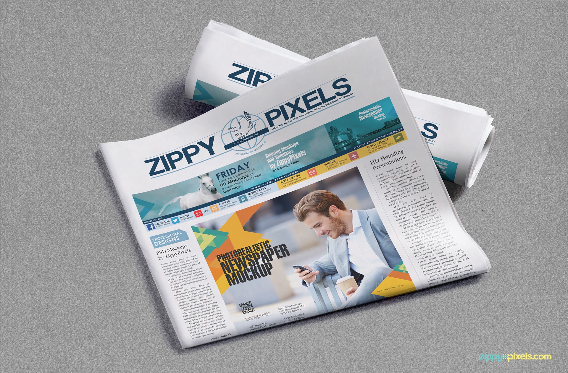 Free Beautiful Newspaper Ad PSD Mockup ZippyPixels