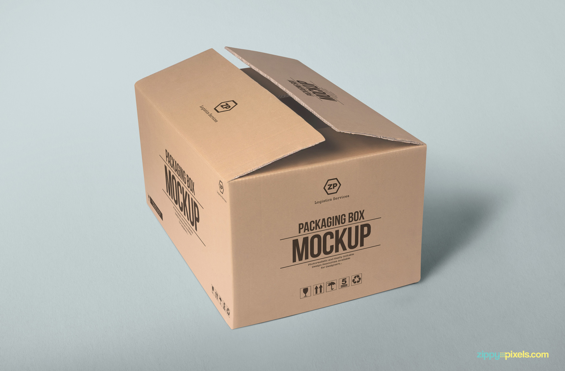 Free Packaging Box Mockup ZippyPixels