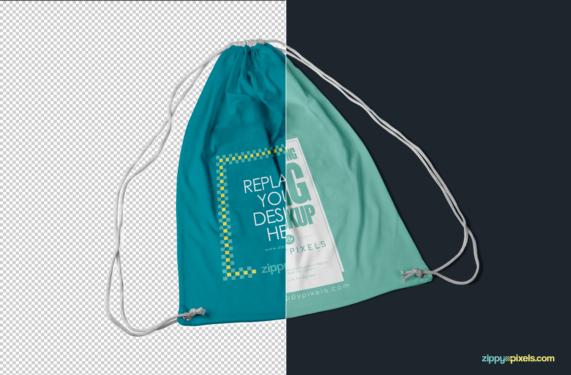 Free Drawstring Backpack Mockup PSD | ZippyPixels