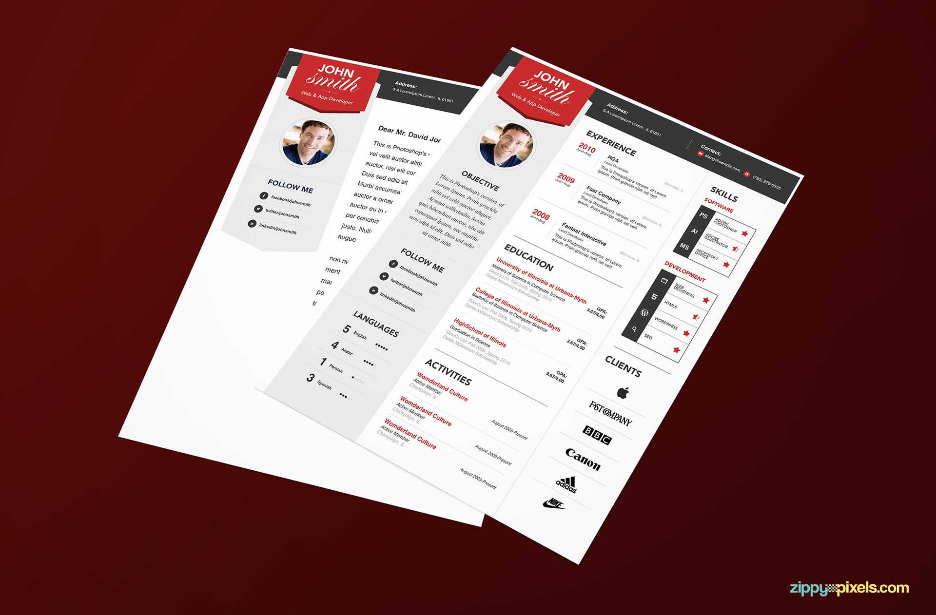 Modern Resume Template & Cover Letter Template