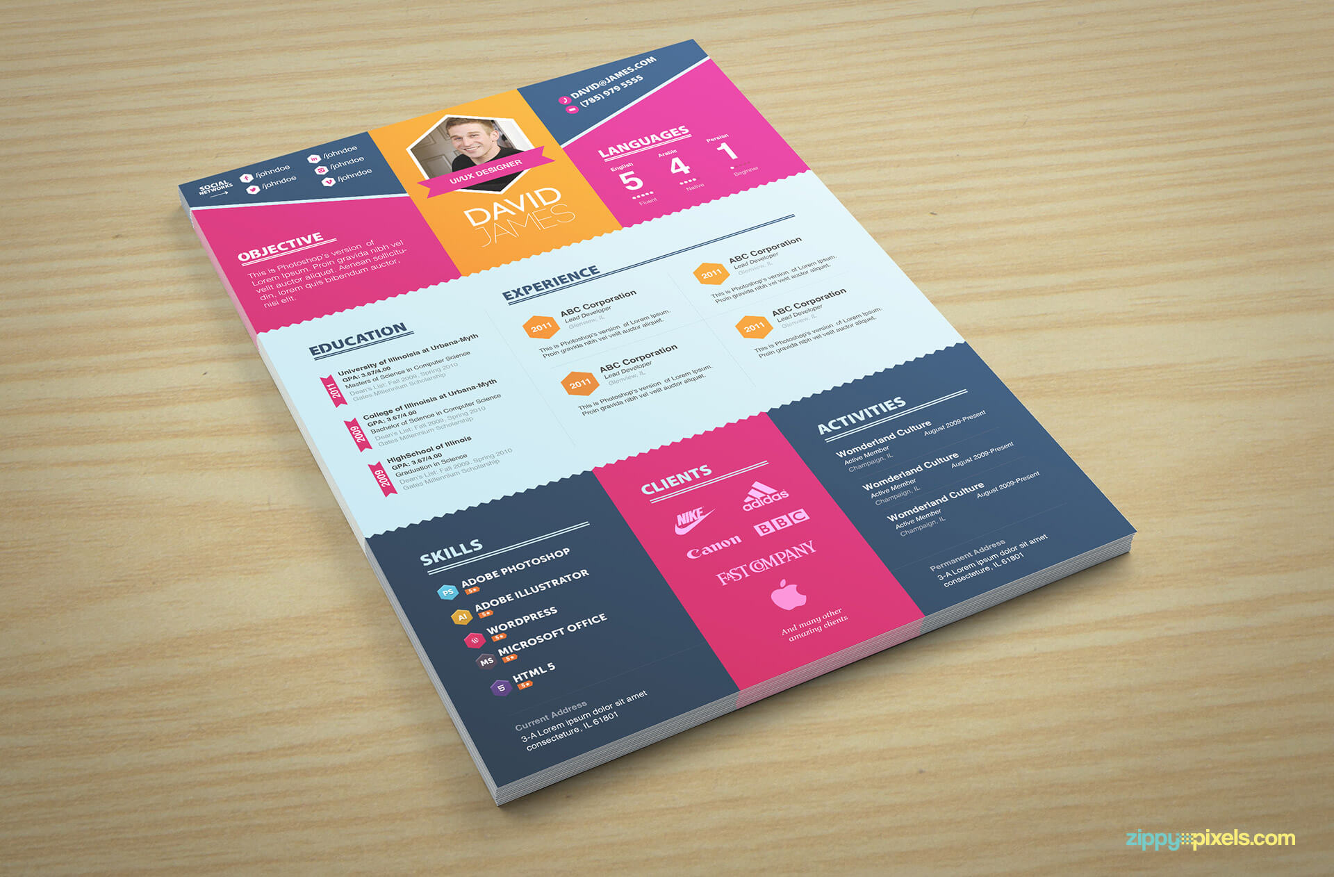 Colorful Creative Resume Template Version 3