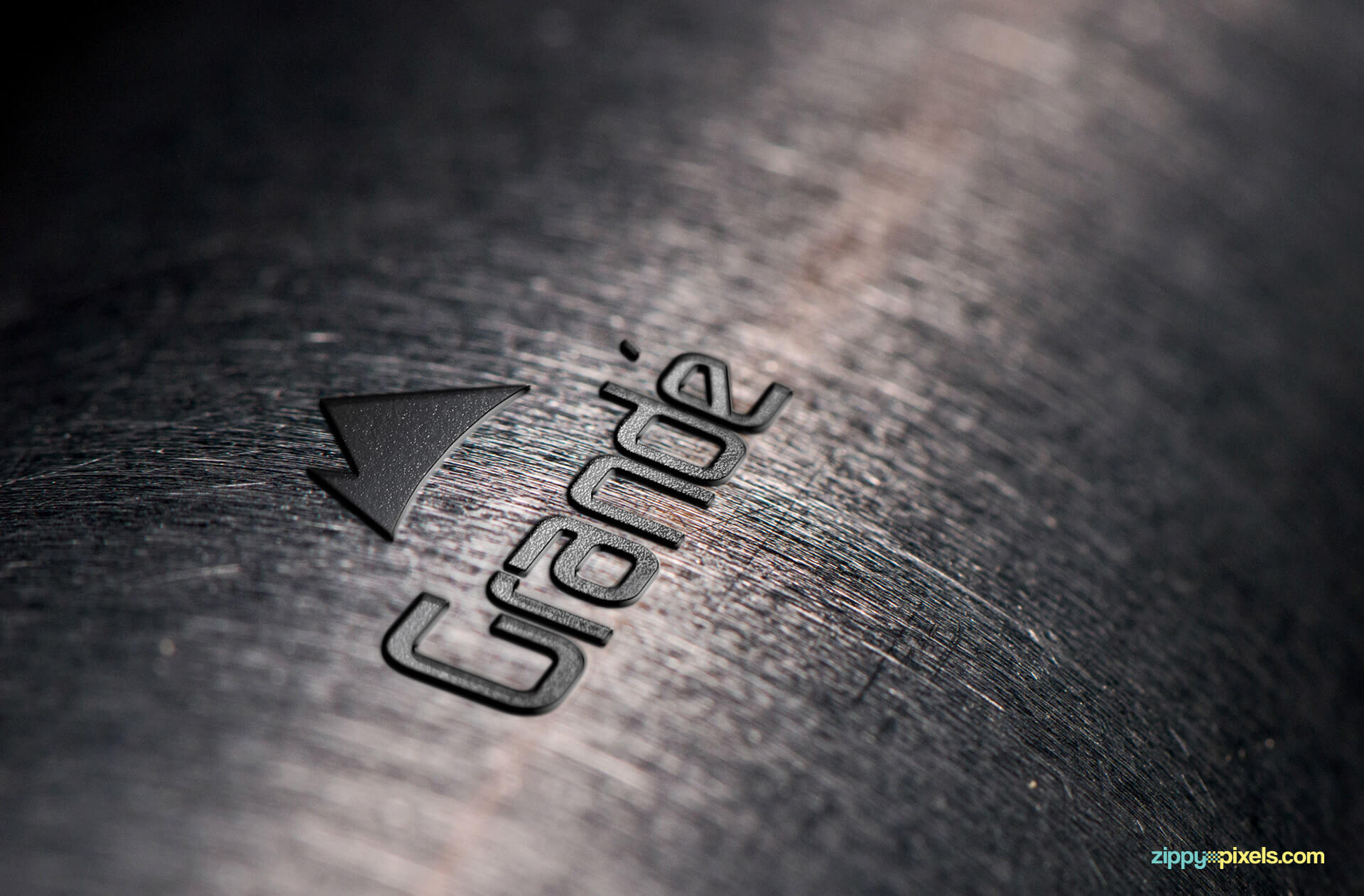 Mockup of Embossed Logo on Rough Steel