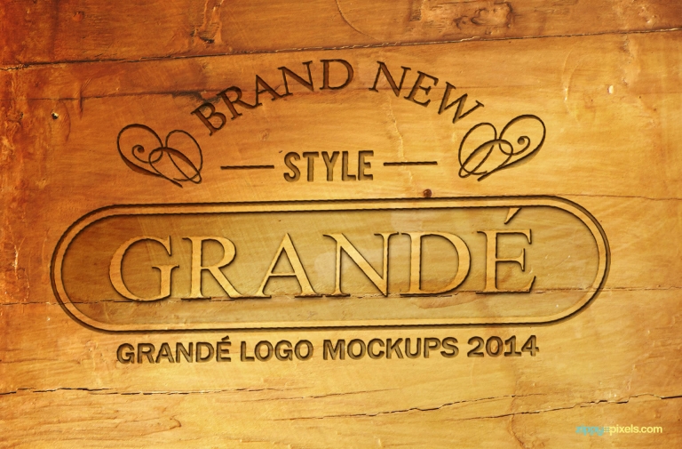 Photorealistic Wood Craft PSD Logo Mockups Volume 1