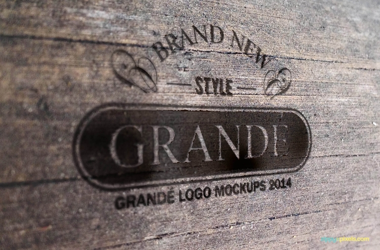 Photorealistic Wood Craft PSD Logo Mockups Volume 2