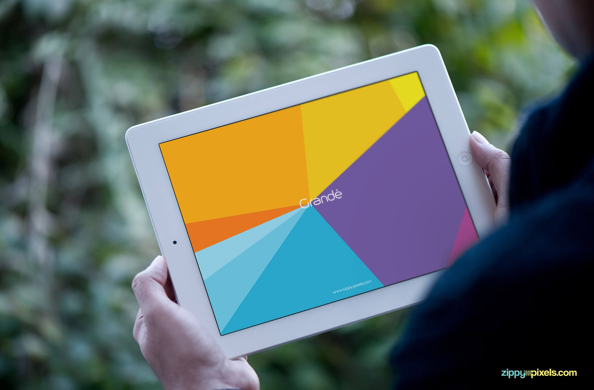 Brand Identity Mockup of iPad Held in Hands