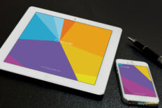 iPad & iPhone Mockup Flat Lay Screen Display