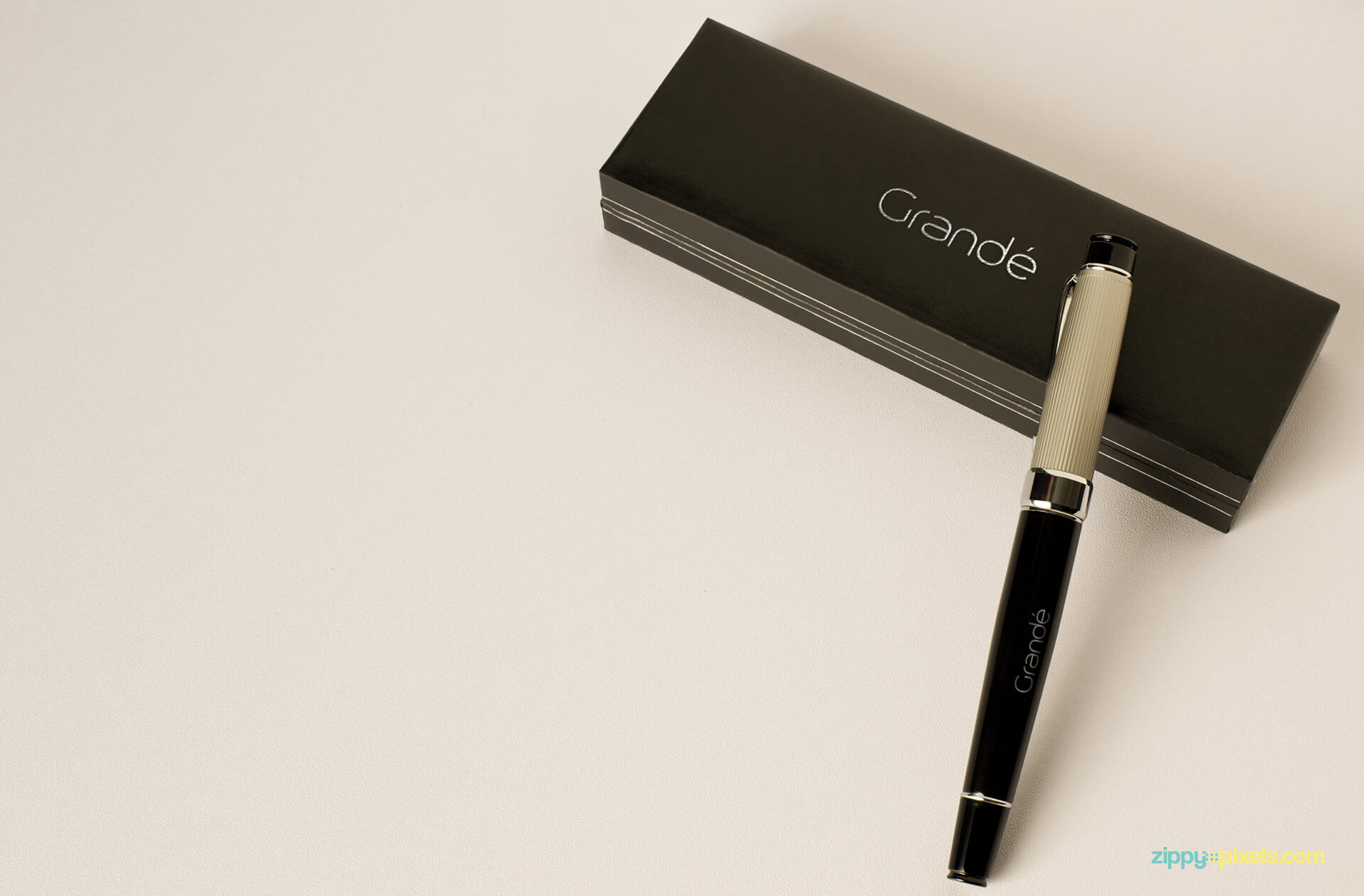 Corporate Identity Mockup of an Executive Pen with Branded Pen Box