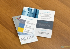 Free Professional PSD Mockup of Two Bifold Flyers