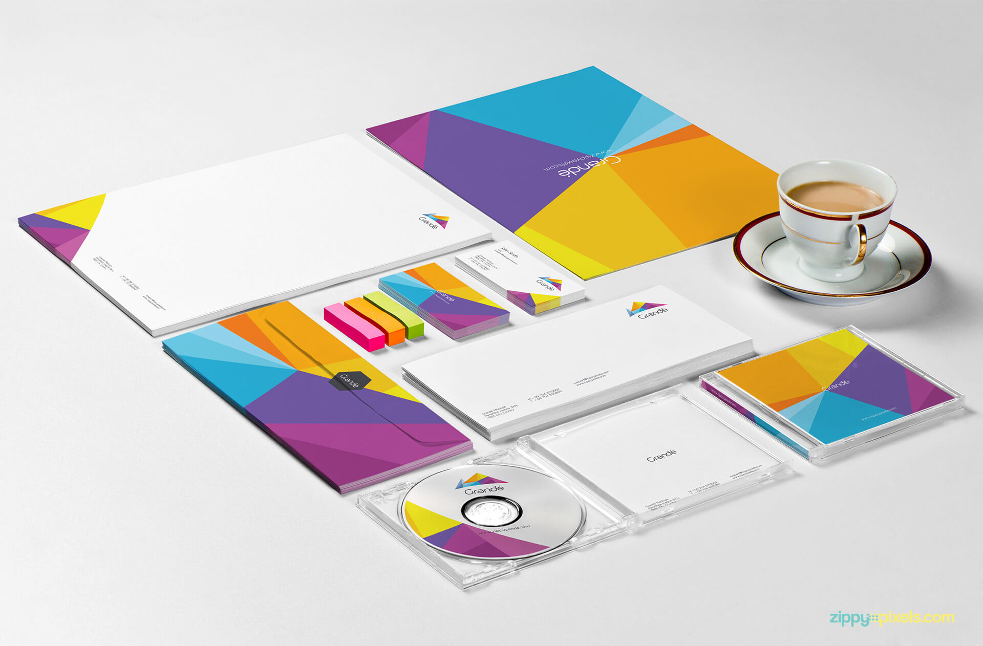 Download Stationery Branding PSD Mockups - 9 Mockups pack | Zippypixels