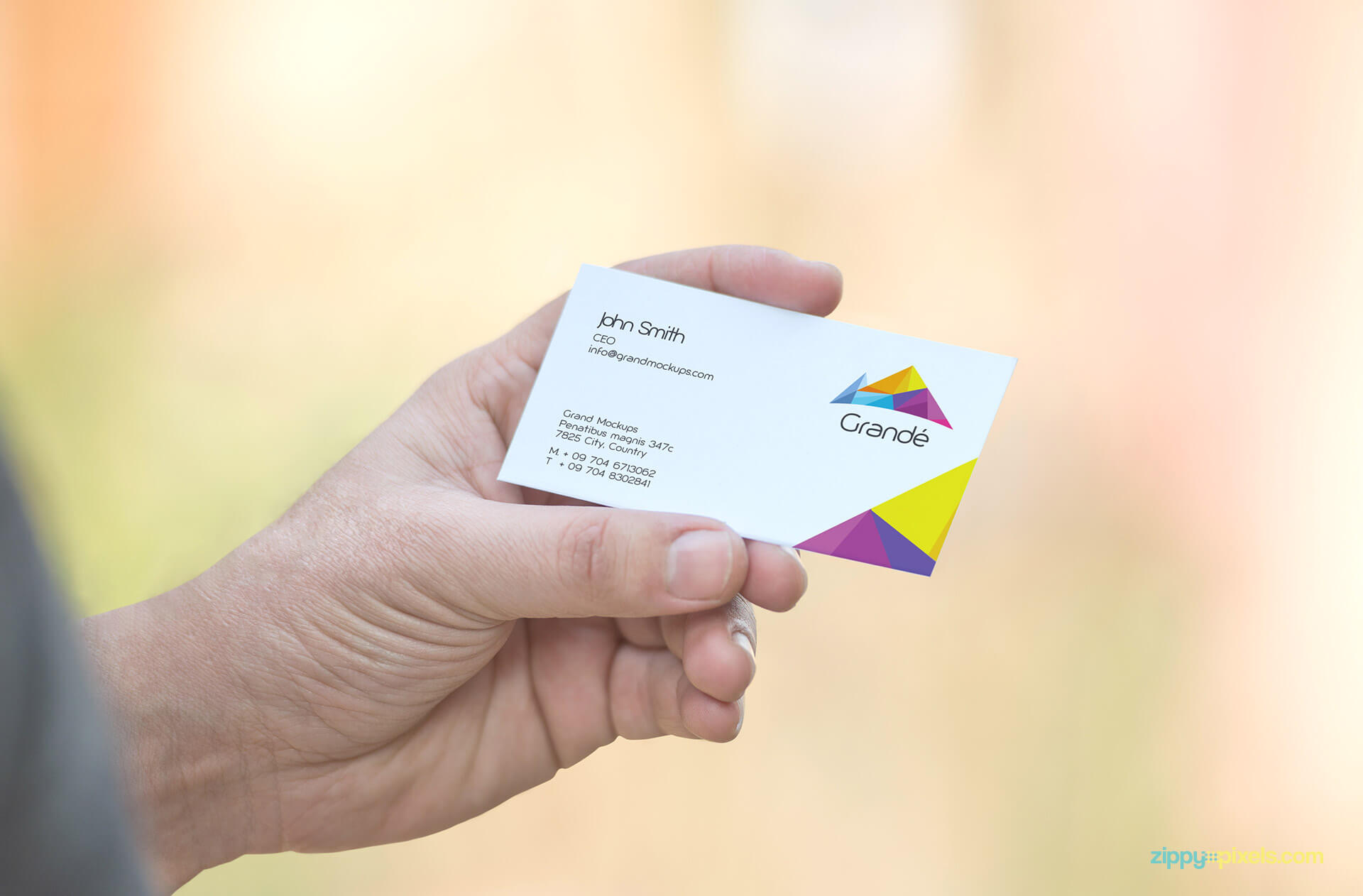 Hand Holding a Business Card Mockup