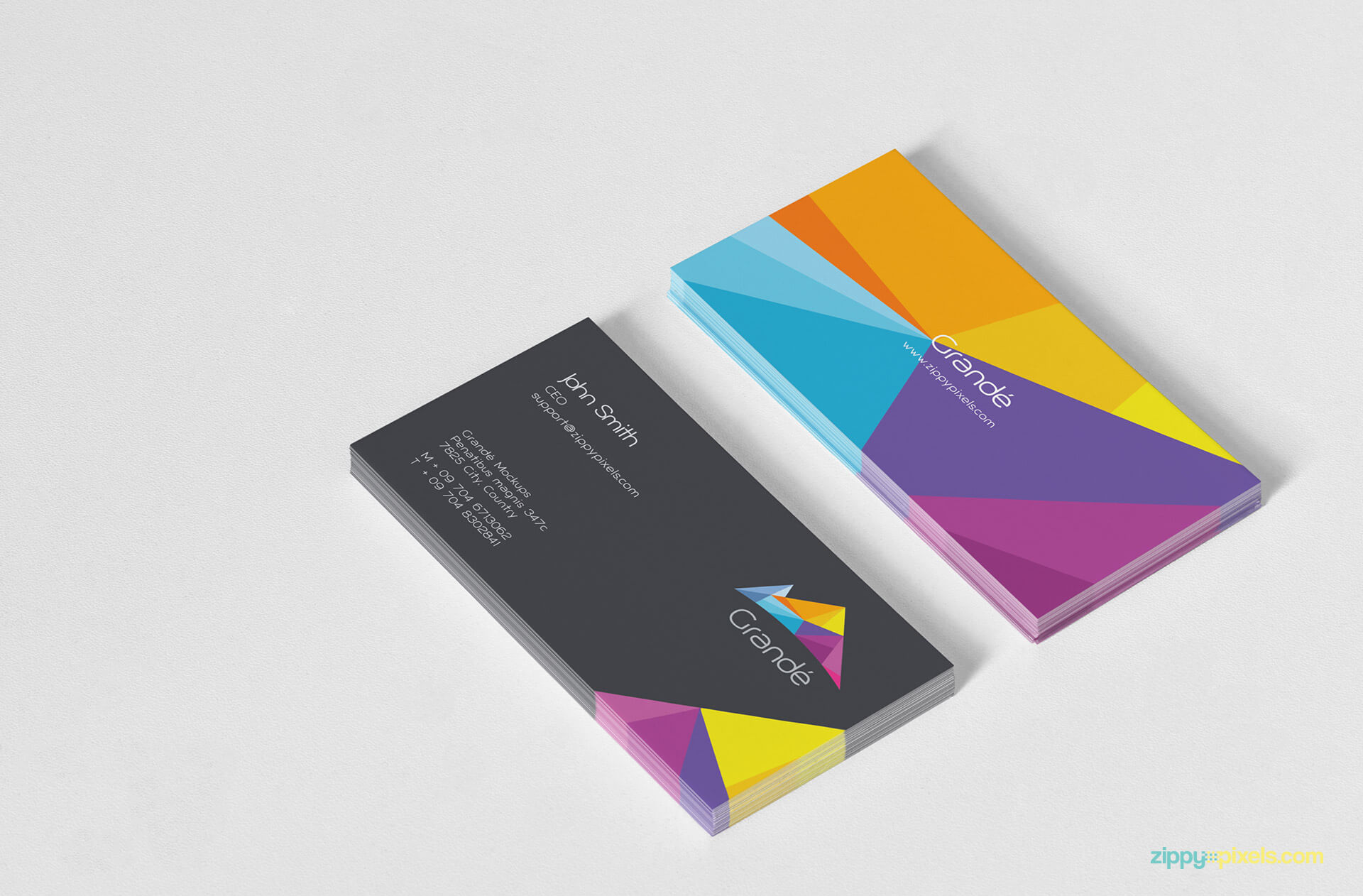 Two Stacks of Business Cards Mockup