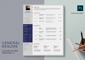 General Resume & Cover Letter Template – 3 Colors set
