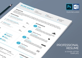 Professional Resume & Cover Letter Template – MS Word & PSD Formats