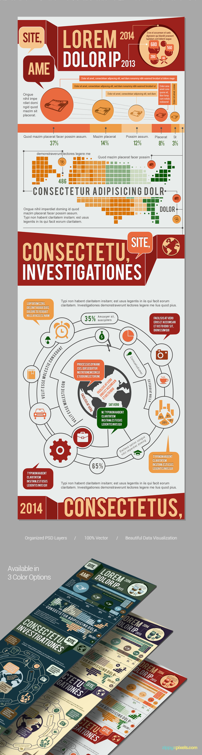 Creative-Infographics-Template-vector-elements-set