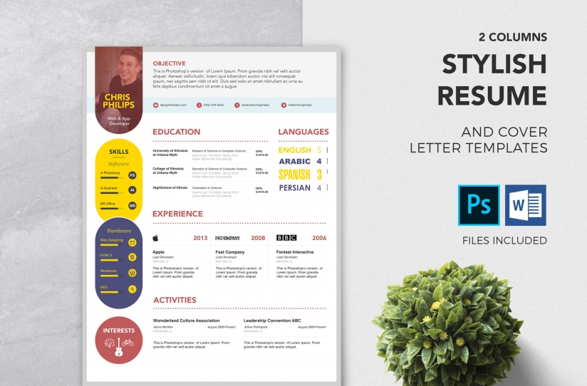 Download Free PSD Resume & Cover Letter Template| ZippyPixels