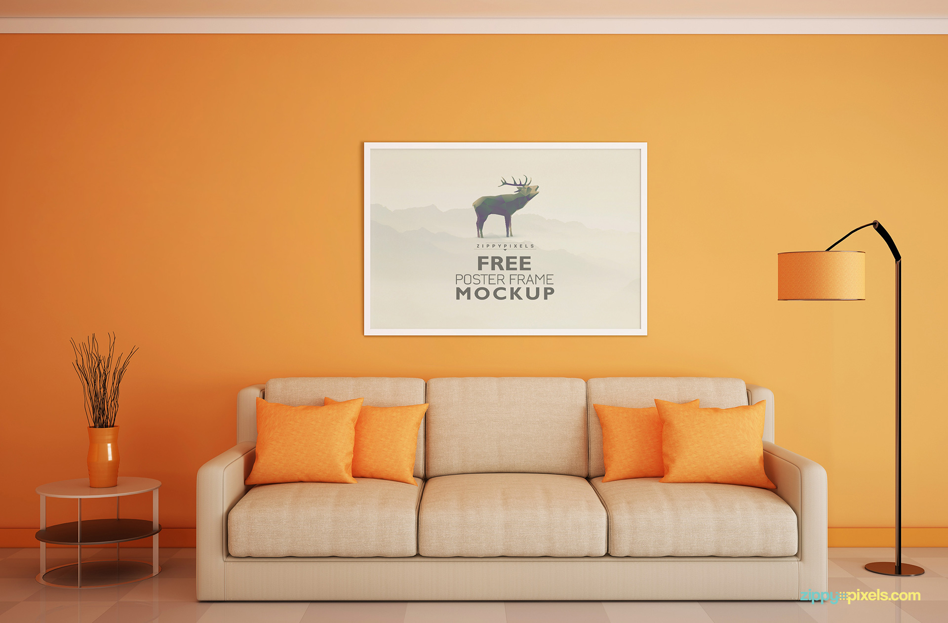 Download Download Free Frame Mockup for Poster Display | ZippyPixels