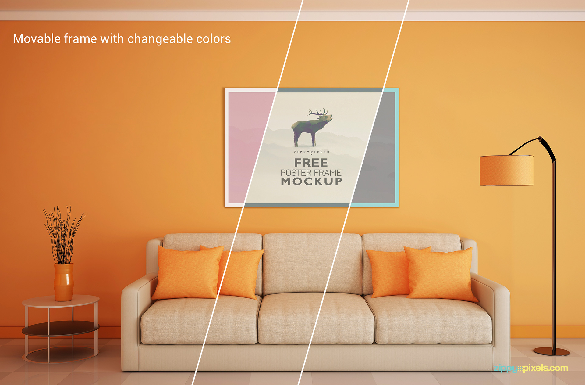 Download Download Free Frame Mockup for Poster Display | ZippyPixels