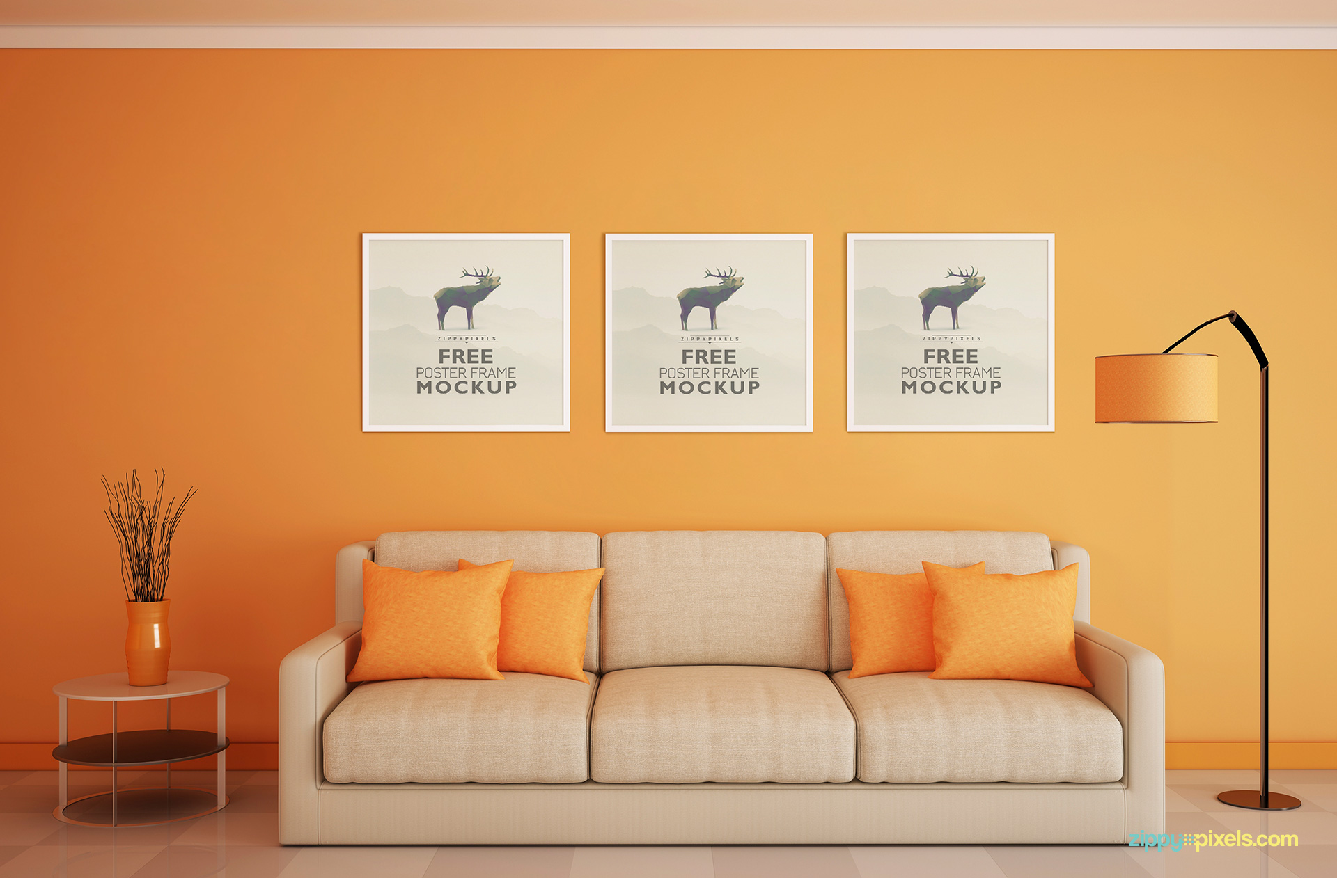 Download Free Frame Mockup For Poster Display Zippypixels