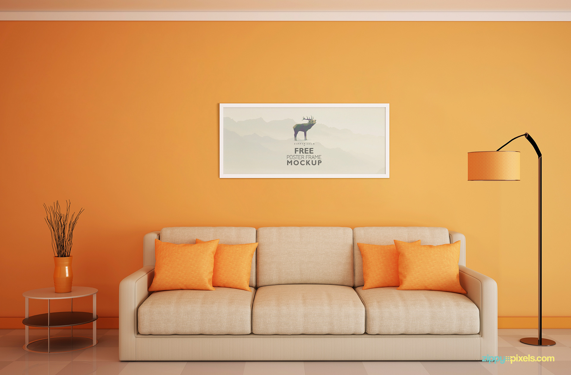 Download Download Free Frame Mockup for Poster Display | ZippyPixels