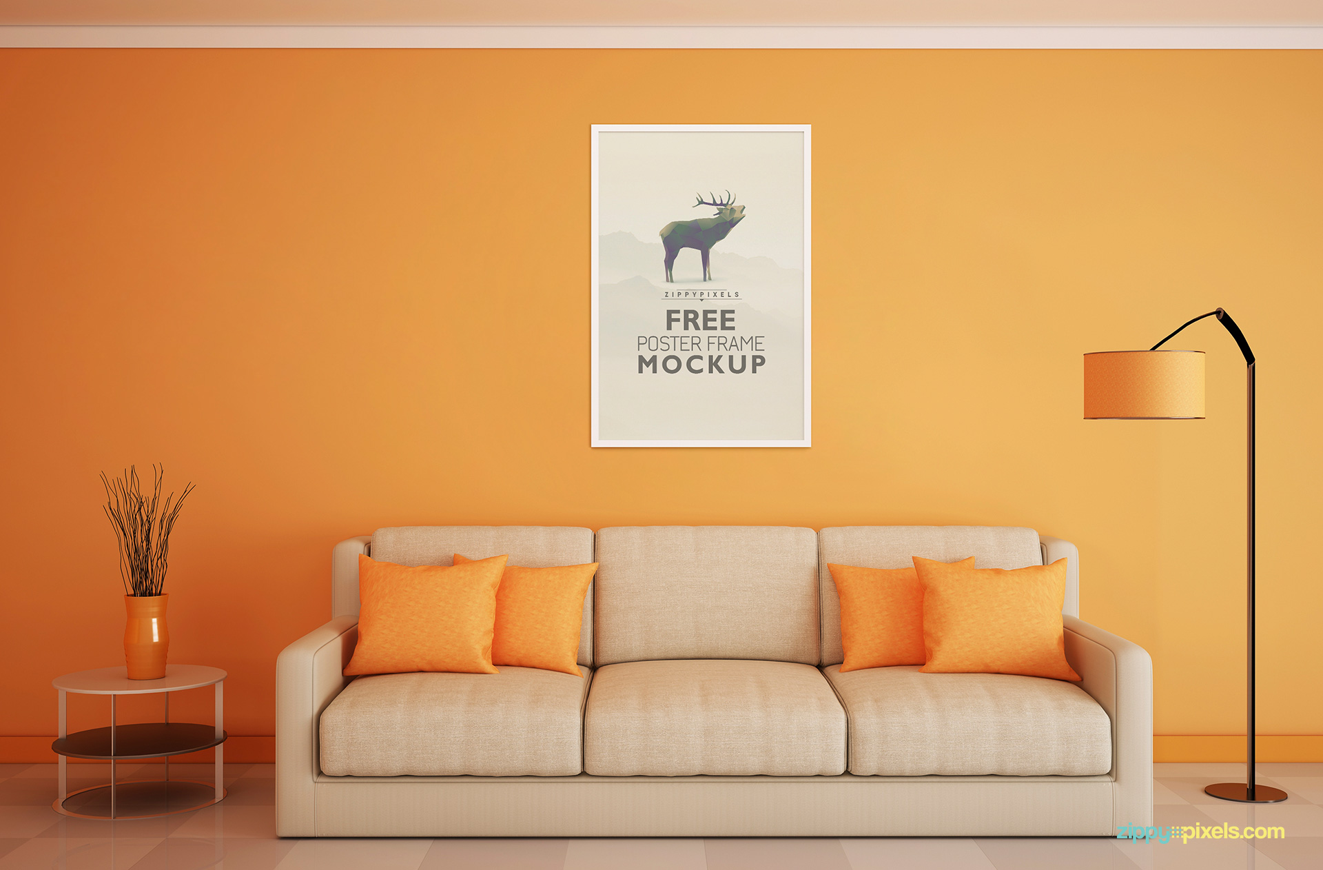 Download Download Free Frame Mockup for Poster Display | ZippyPixels