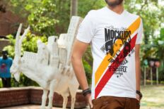 Urban Outdoor V-Neck T-Shirt Mockup – Fashion PSD