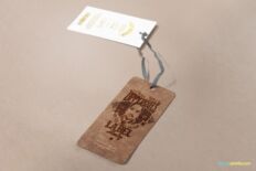 Vintage Leather Label Mockup – Dual-Sided Hang Tag