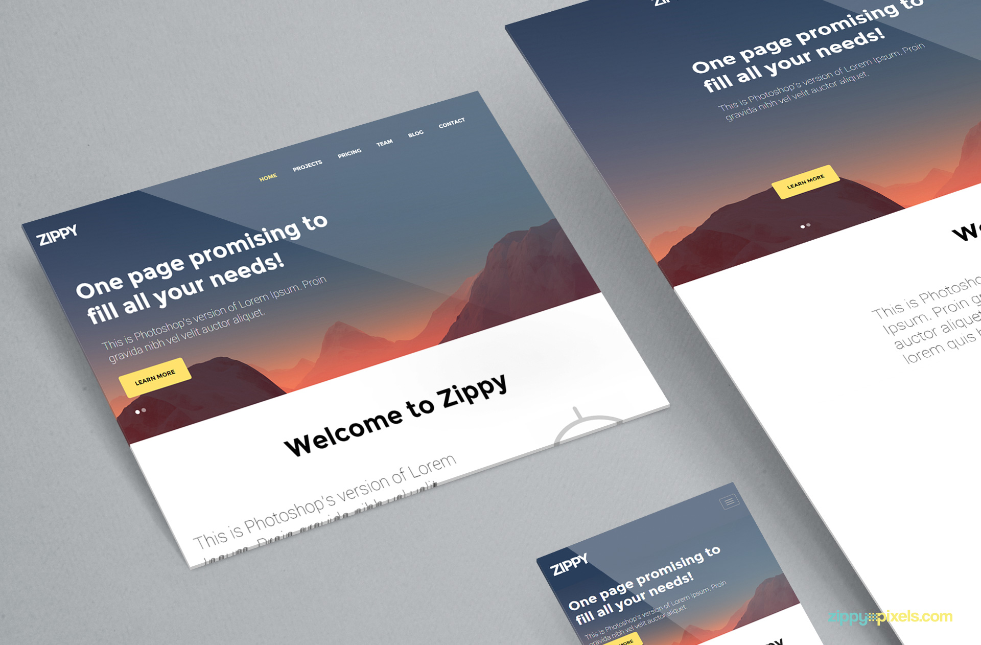 Download Free Perspective Website Mockup | ZippyPixels PSD Mockup Templates