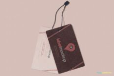 Dual-Sided Brown Label Mockup – Classic Fashion Tag