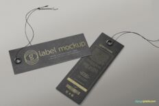 Black Horizontal Label Mockup – High-Resolution Tag