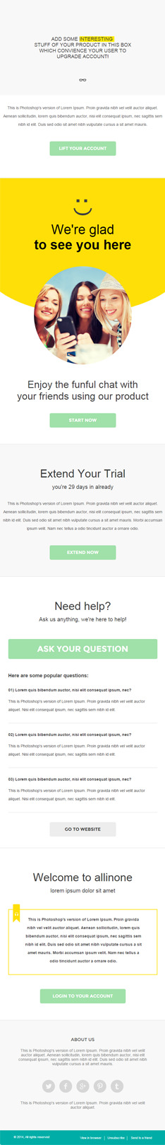 allinone second half responsive email notification templates