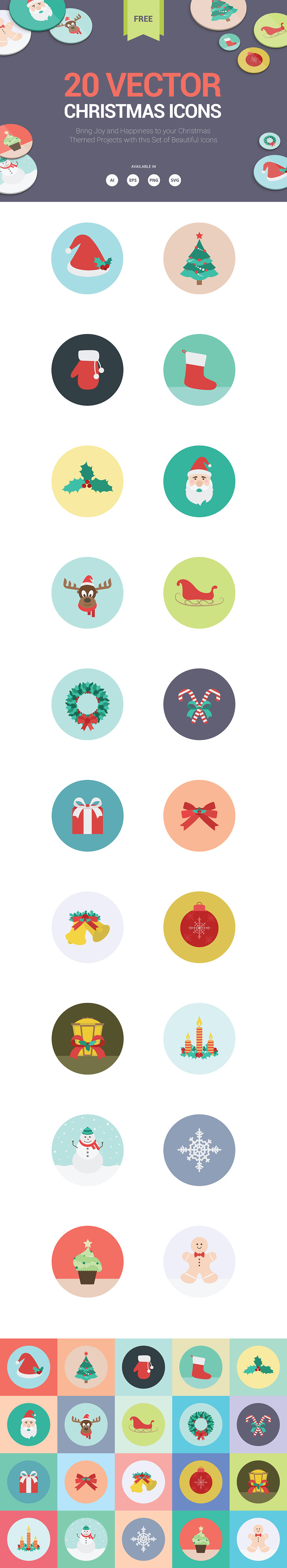 Download 20 Free Christmas Icons Pack Zippypixels