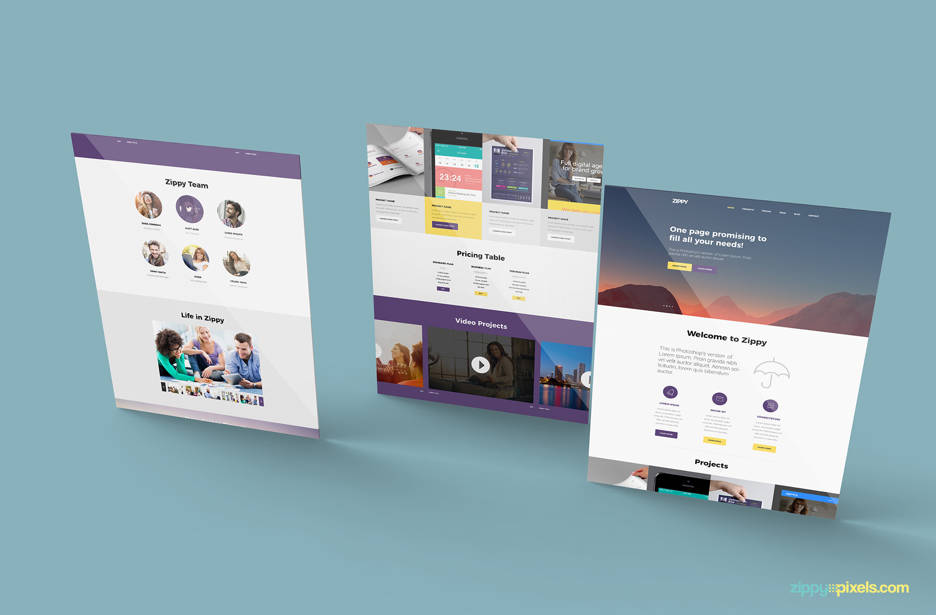 Download Free Perspective Website Mockup Zippypixels PSD Mockup Templates