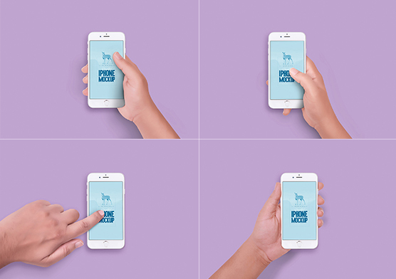Free iPhone 6S Mockup With 7 Unique Gestures And 8 Holding Positions