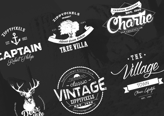 Vintage Vector Logo Design Kit With 15 Free Logo Templates