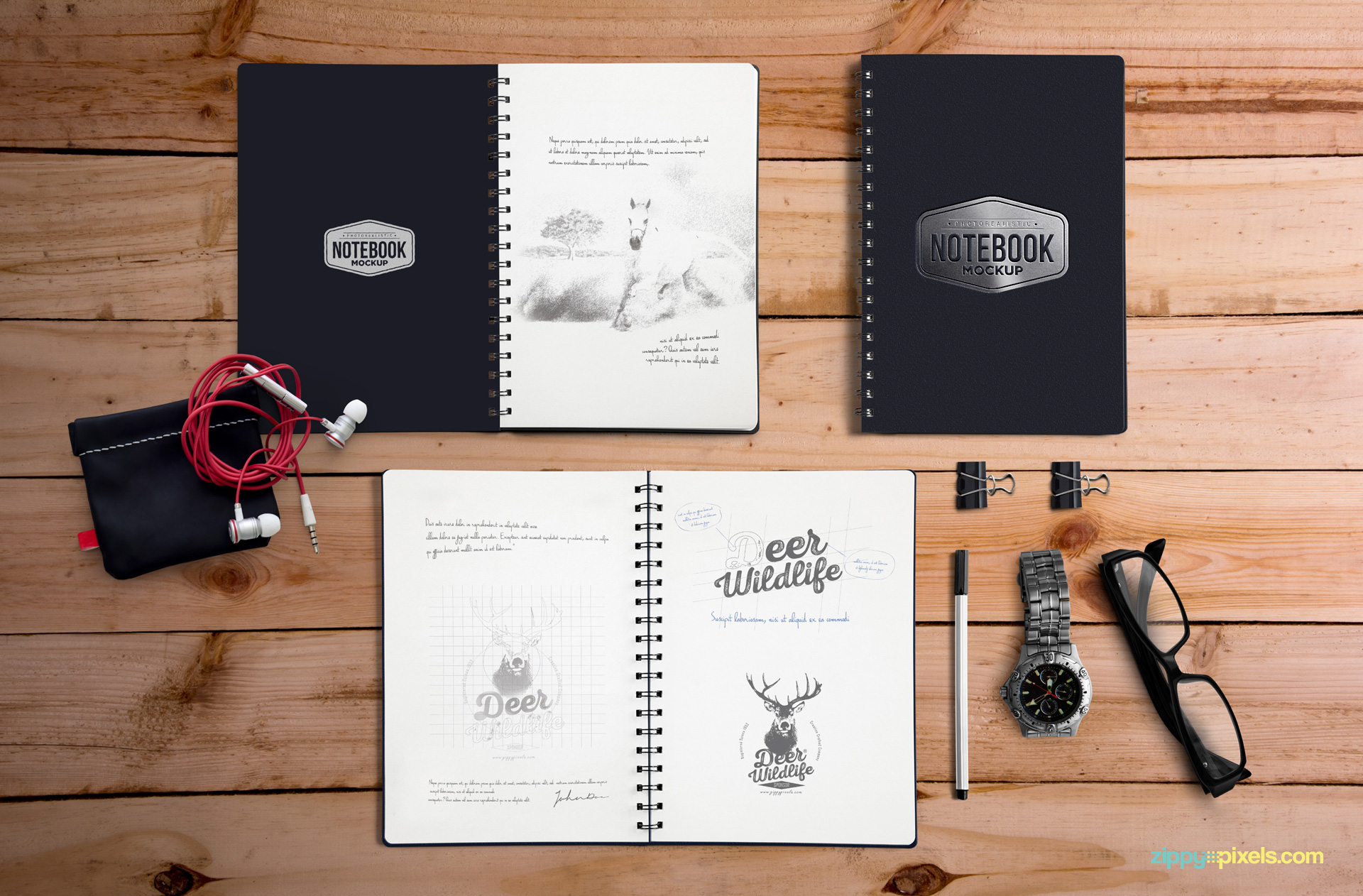 Notebook Mockup | Free PSD Download | ZippyPixels