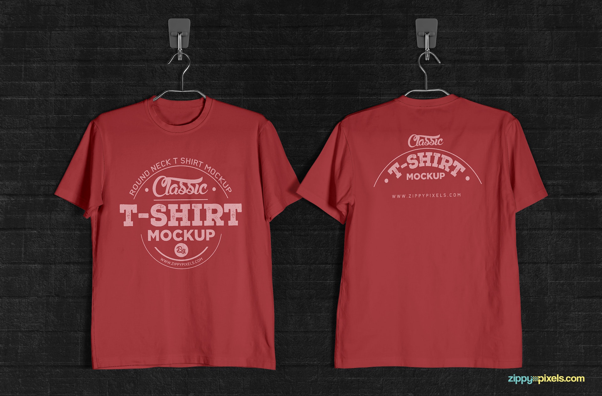 Vintage Styled Free T-Shirt Mockup (Round Neck)