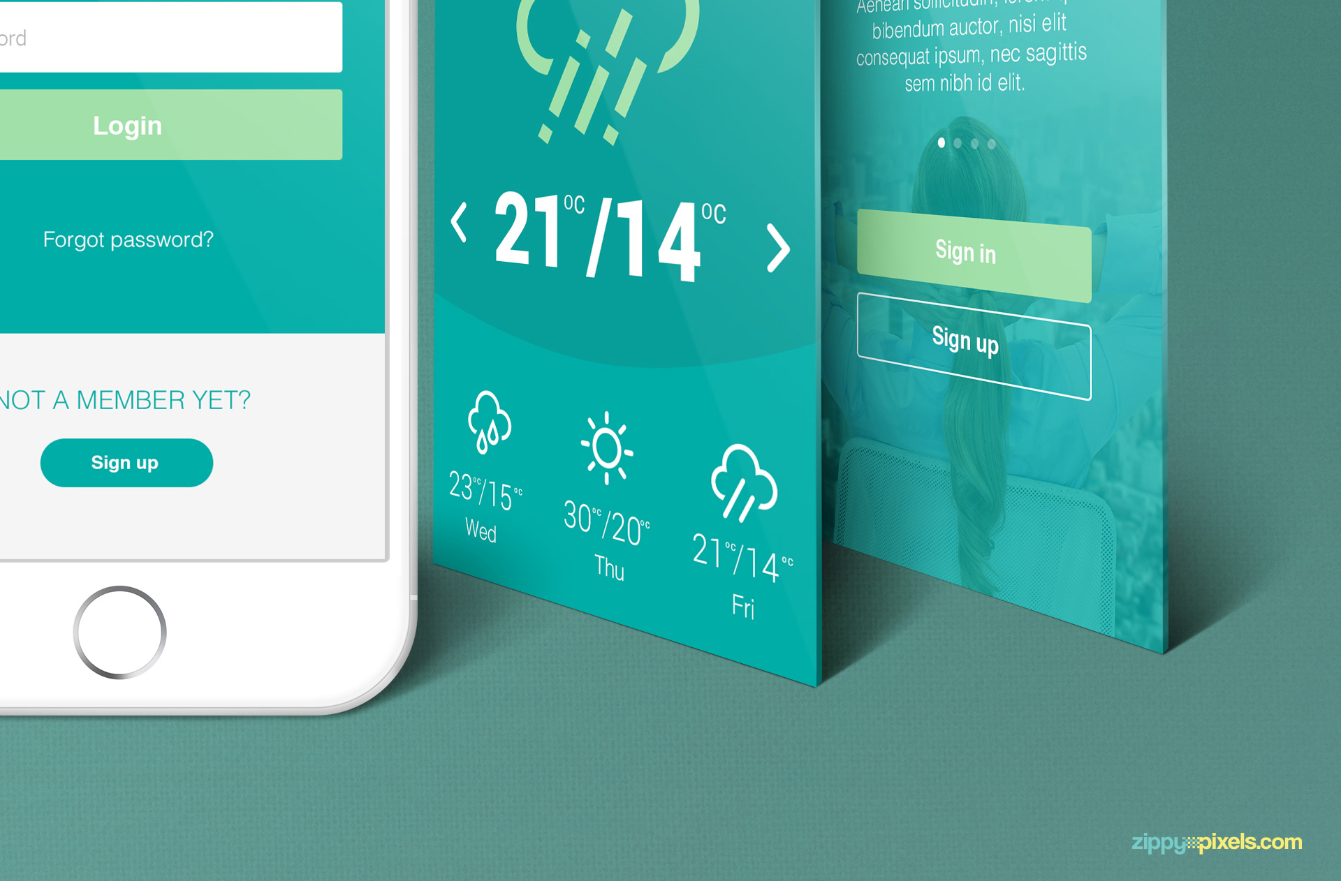 iPhone Perspective Mockup | App Screen Mockups | ZippyPixels