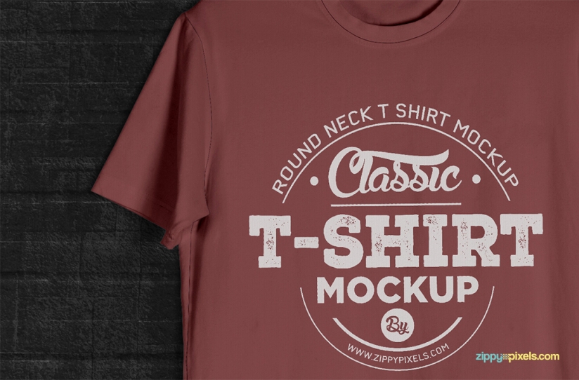 Vintage Styled Free T-Shirt Mockup (Round Neck) ~ FREE mockup download ...