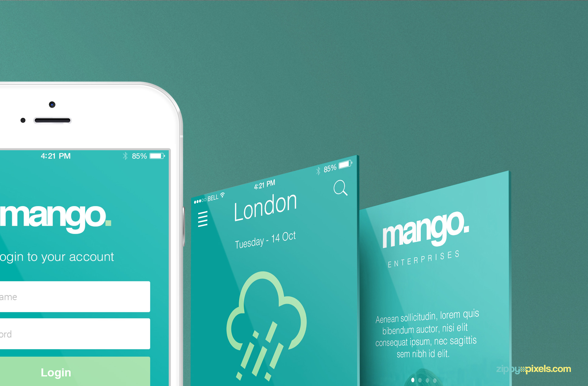 Free iPhone Perspective App Screen Mockup