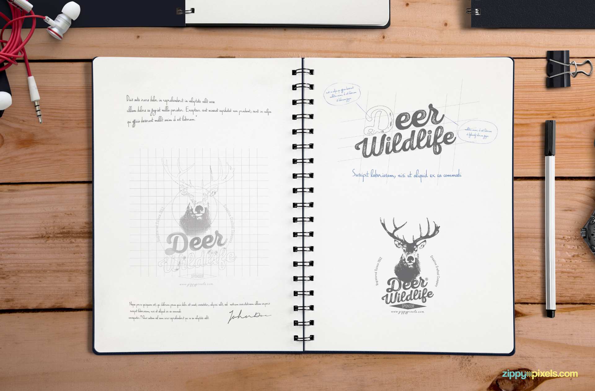 Notebook Mockup | Free PSD Download | ZippyPixels