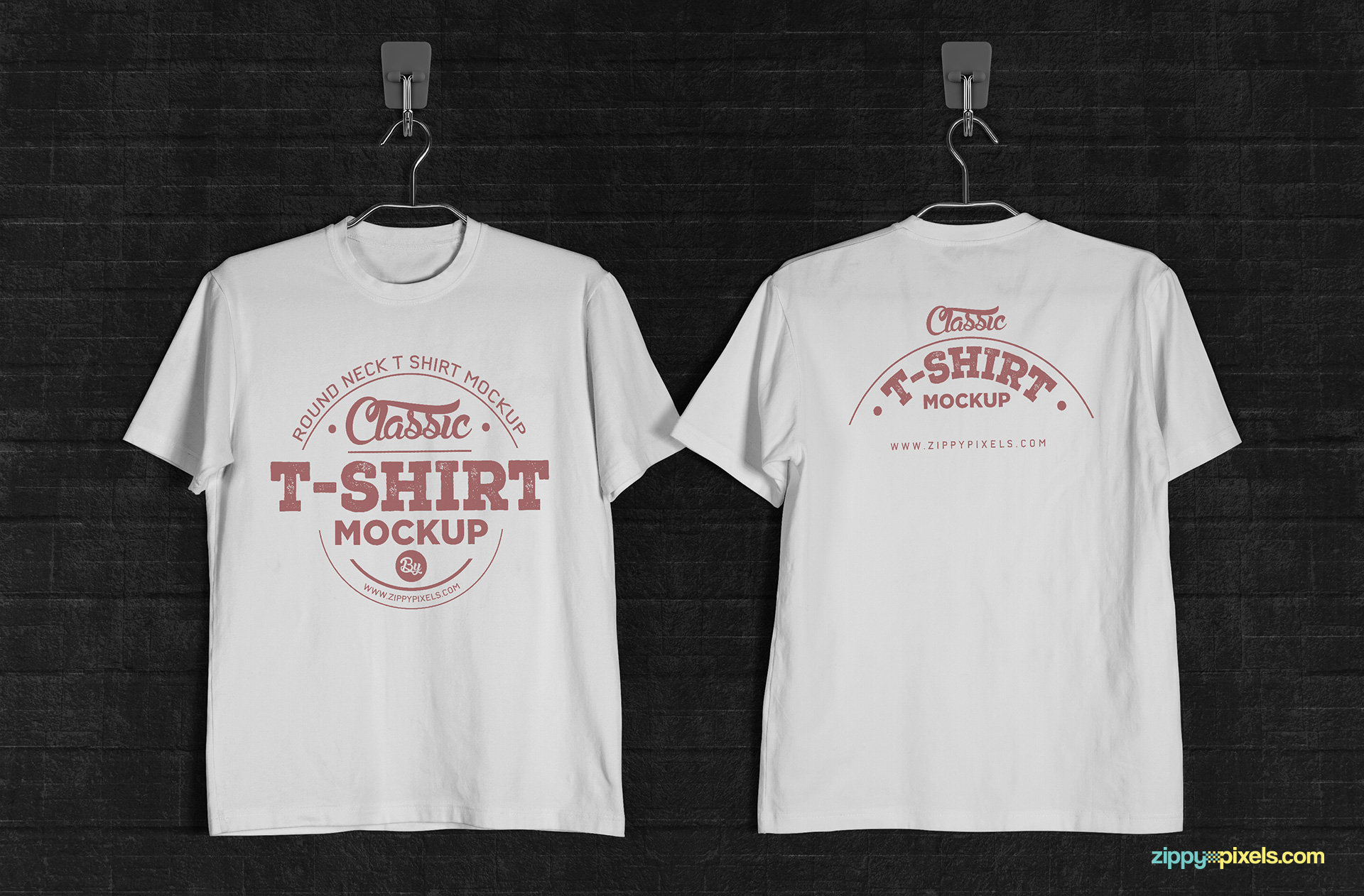 Vintage Styled Free T-Shirt Mockup (Round Neck)