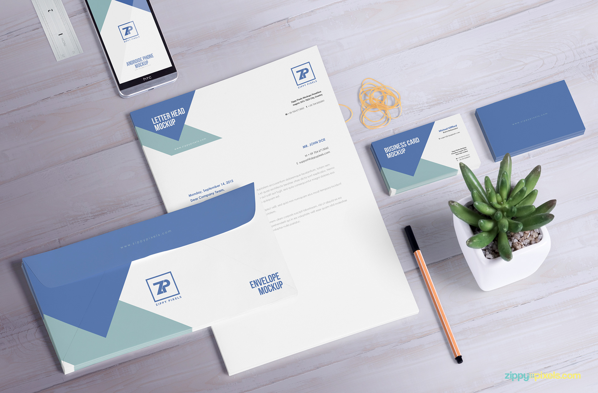 Download Free Stationery Mockup Scene Generator | ZippyPixels