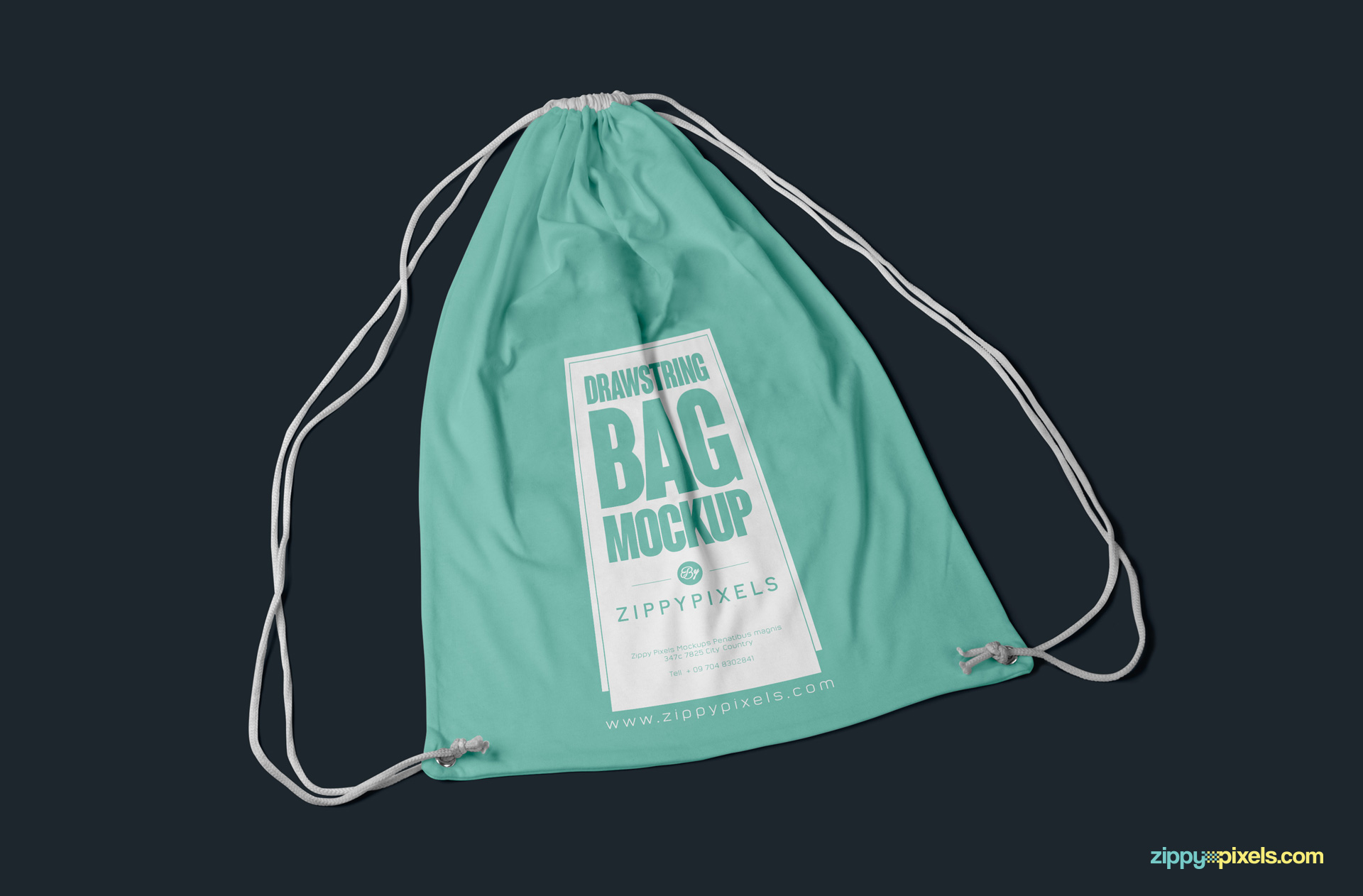 Free Fabric Drawstring Backpack Mockup