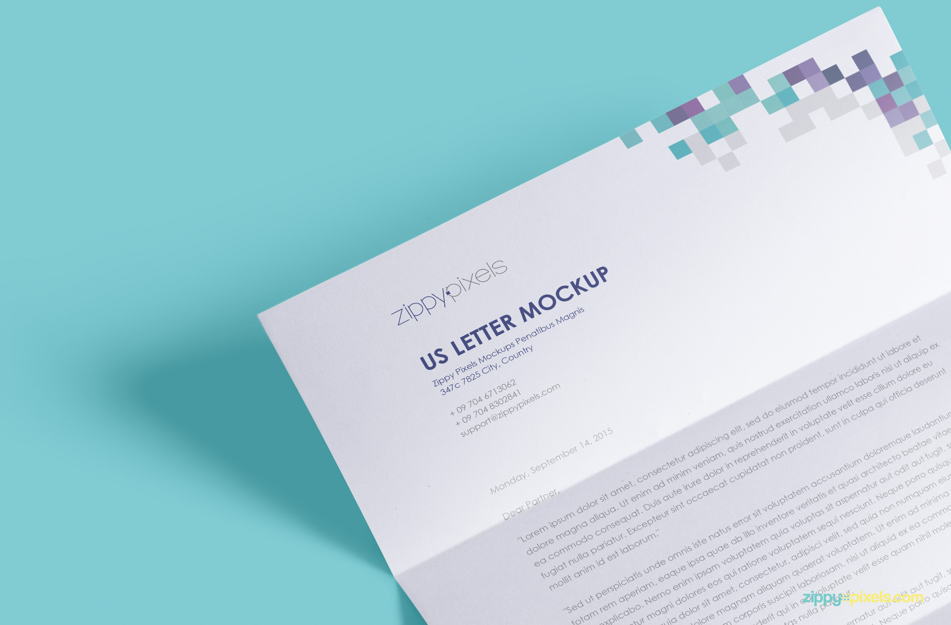 Free US Letter Paper Mock Up ZippyPixels