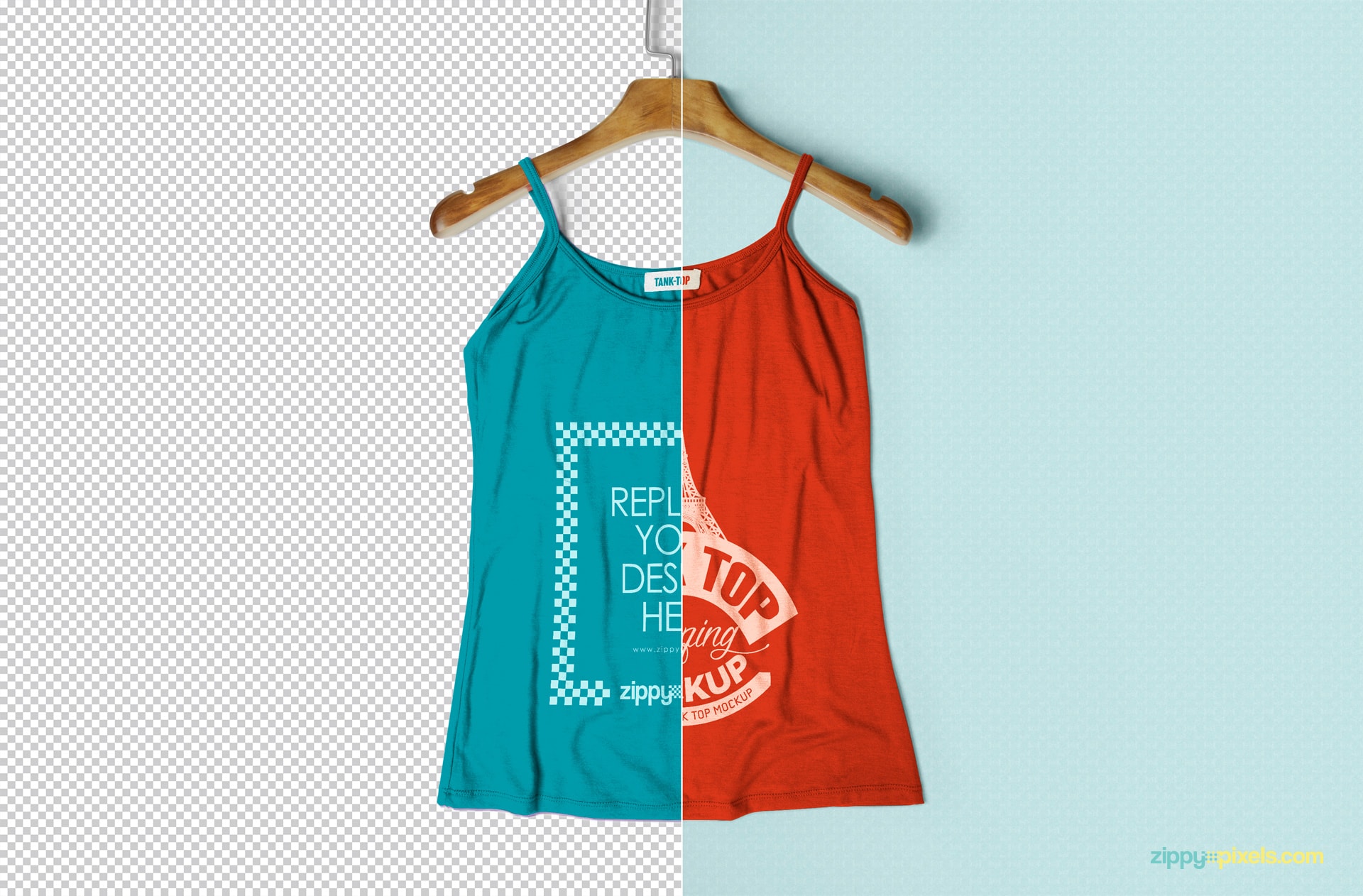 Free srapped tank top mockup for women
