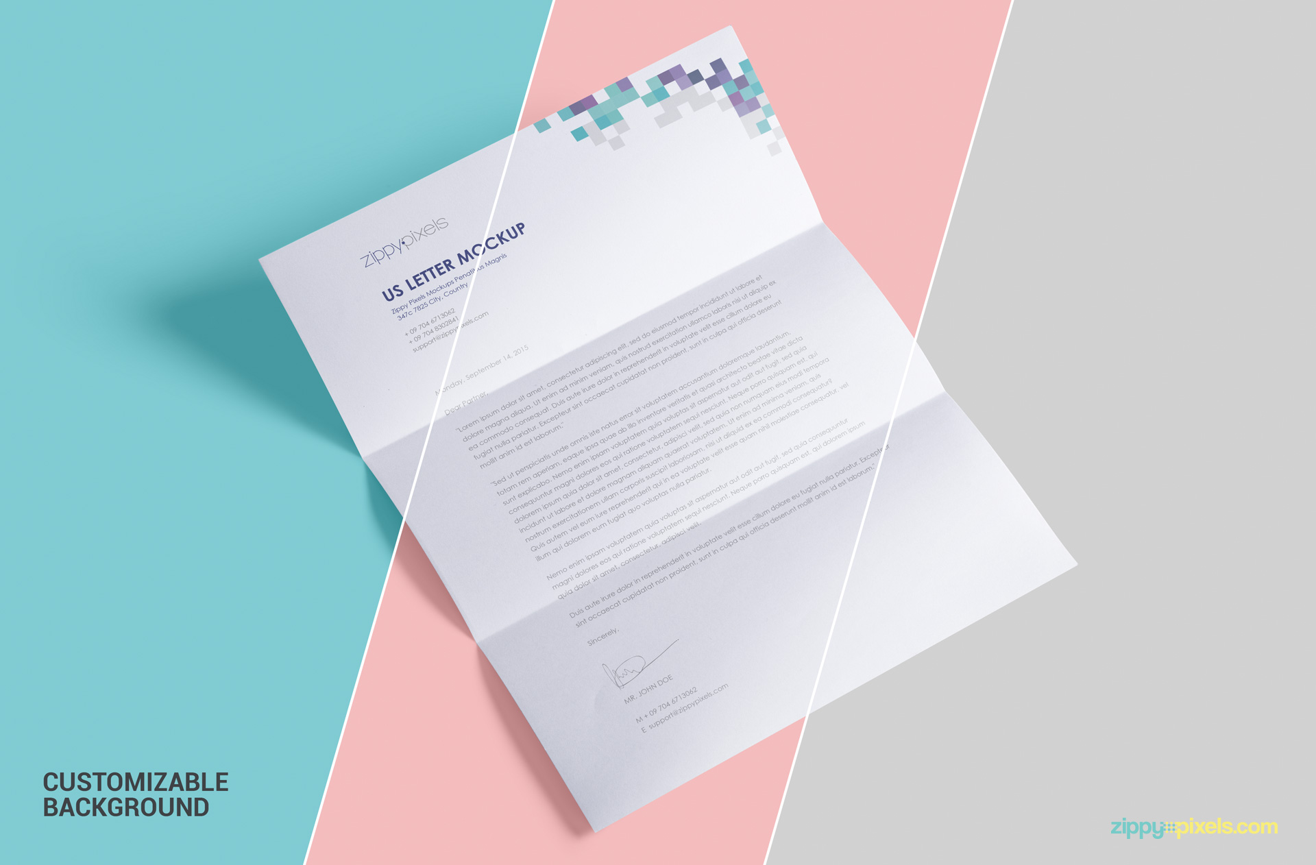 Professional & Clean Free US Letter Paper Mock-Up