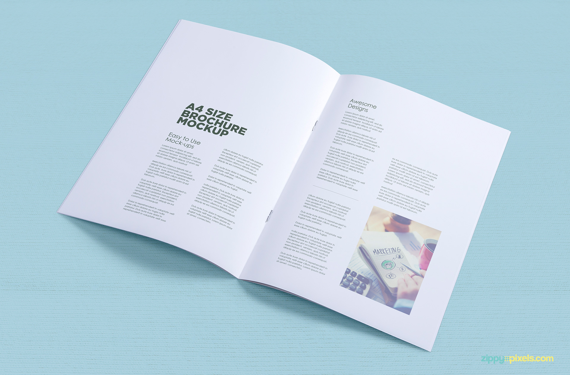 Download A4 Brochure Mockup | Free PSD Download | ZippyPixels PSD Mockup Templates