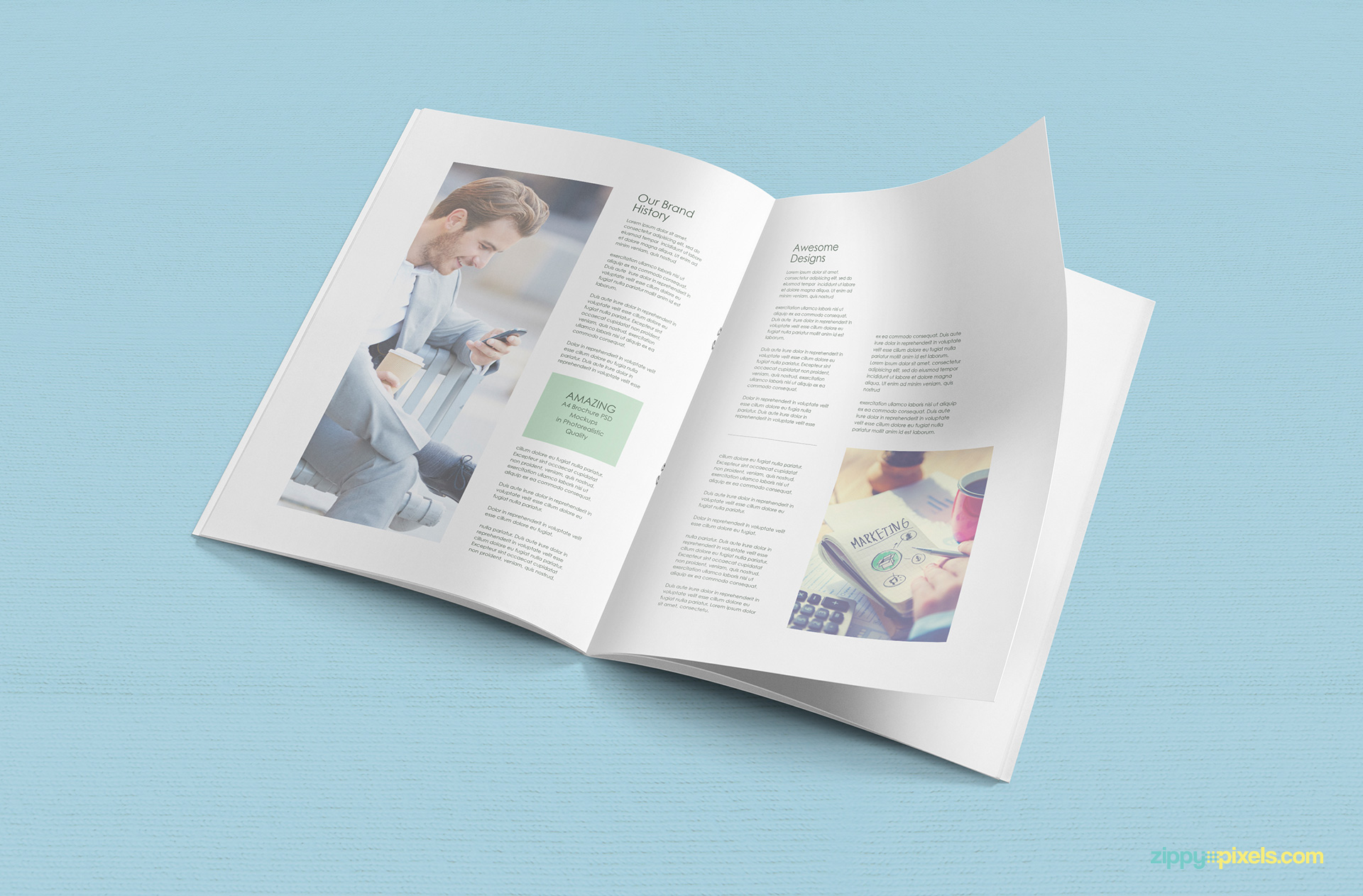  A4  Brochure  Mockup  Free PSD Download ZippyPixels