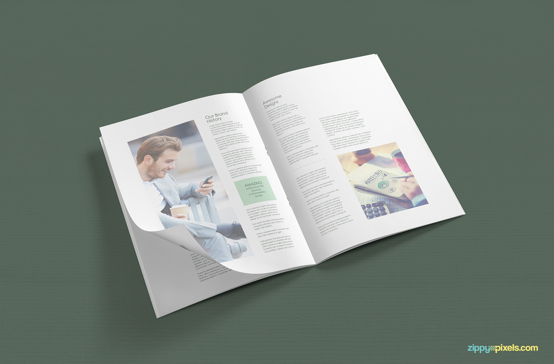 Download A4 Brochure Mockup Free Psd Download Zippypixels