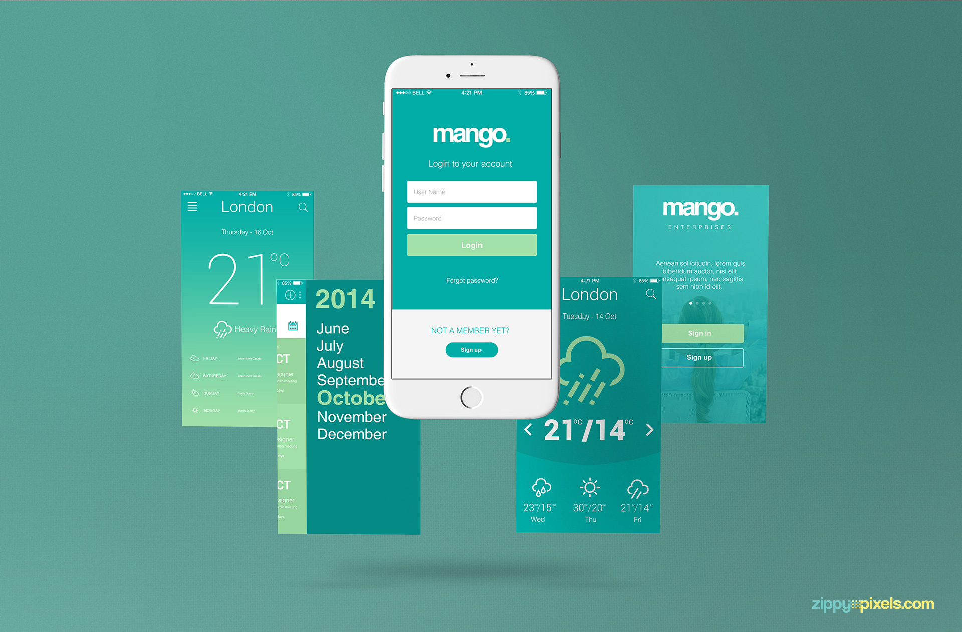 iPhone Perspective Mockup | App Screen Mockups | ZippyPixels